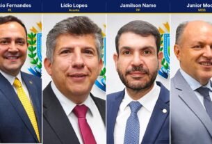Os deputados Márcio Fernandes, Lídio Lopes, Jamilson Name e Junior Mochi