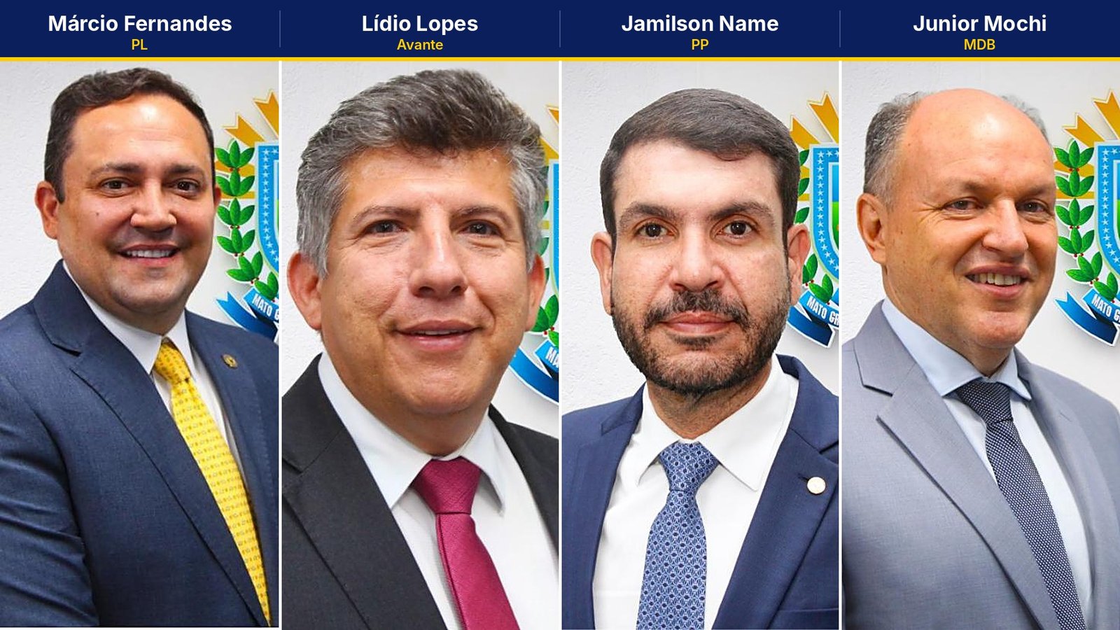 Os deputados Márcio Fernandes, Lídio Lopes, Jamilson Name e Junior Mochi