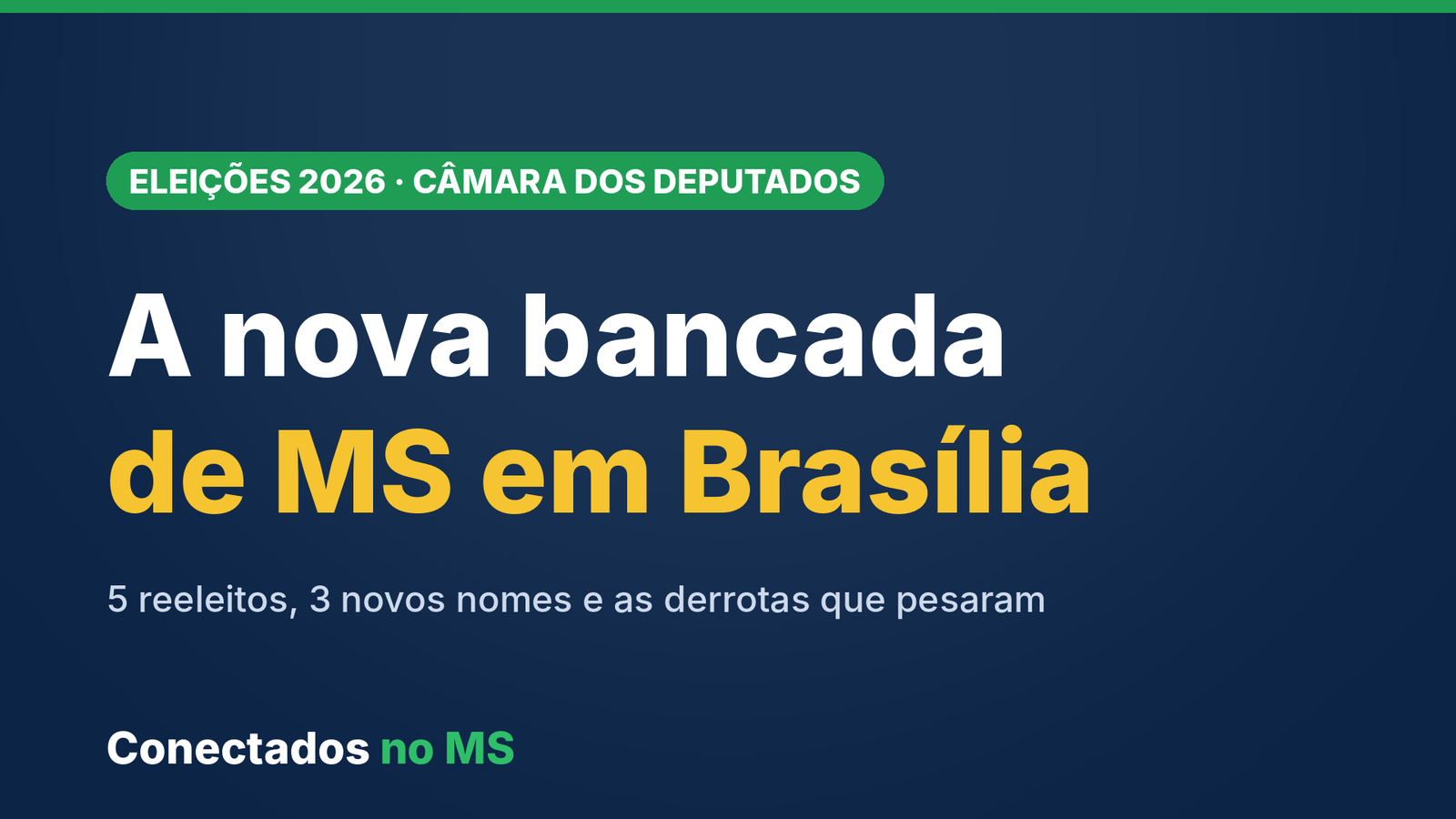 PL vira maior bancada de MS na Câmara, PT encolhe e três caras novas chegam a Brasília